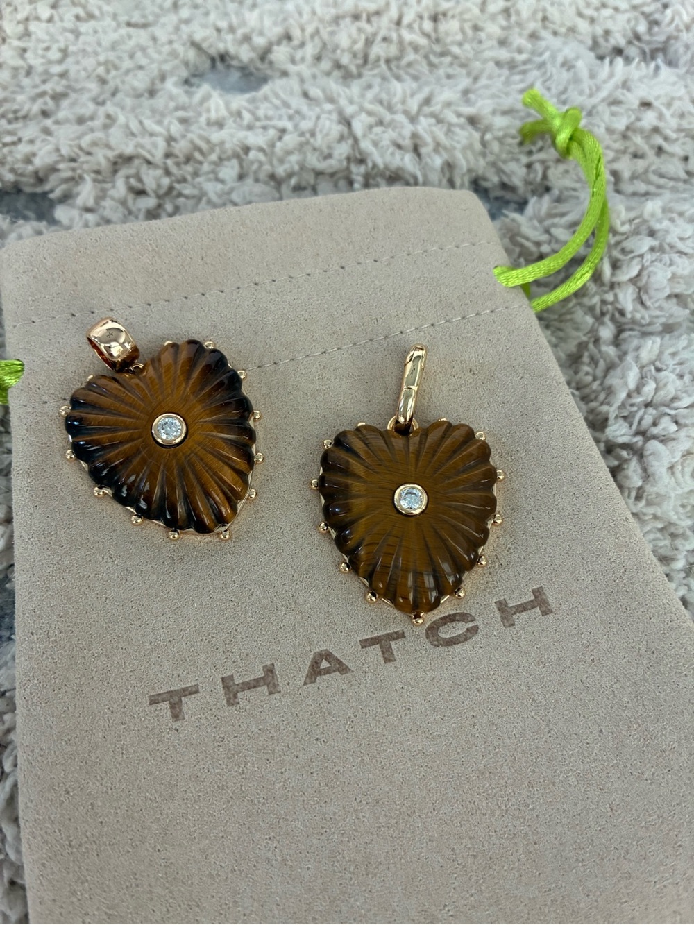 Thatch Malene Heart Clip or Bail in Tiger’s Eye